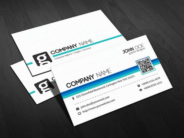 Modern QR Code Corporate Business Card Template