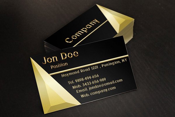 Black and Gold Store Business Card Template PSD