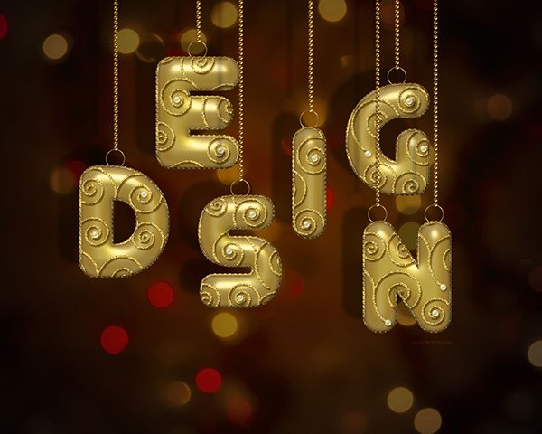 Decorated Gold Metallic Text Effect