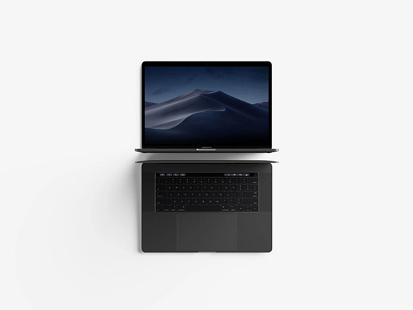 Modern Free Top View MacBook Pro Mockup