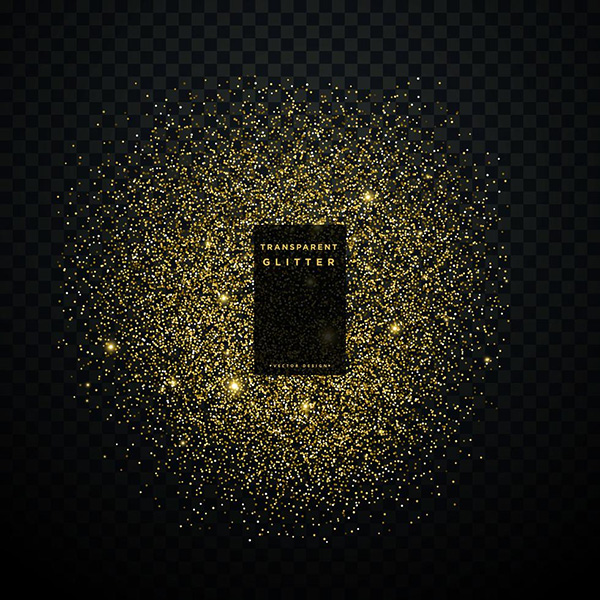 Gold Glitter Explosion Shiny Sparkles Confetti Background - Free Vector
