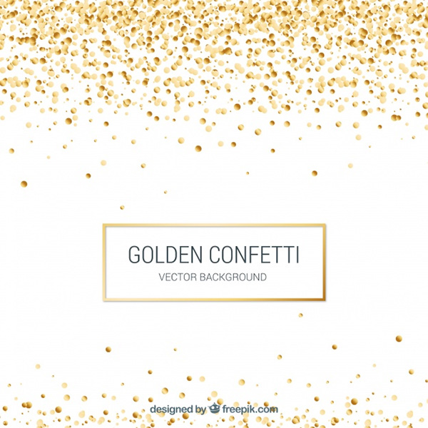 Golden Confetti Background in Realistic Style - Free Vector