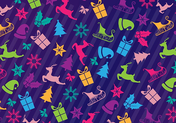 Christmas Icons Pattern - Free Vector