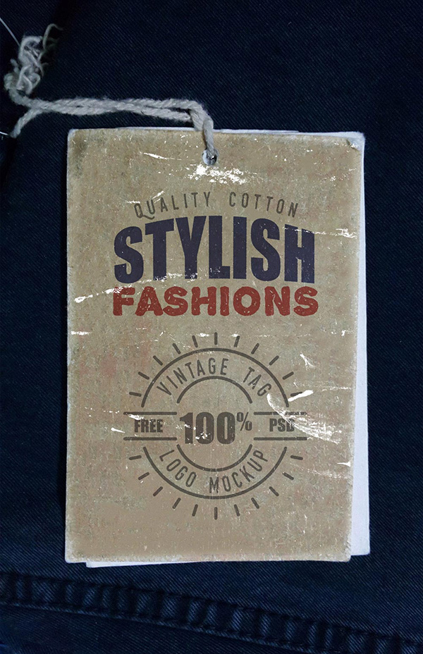 Vintage Clothing Label Free Mockup PSD