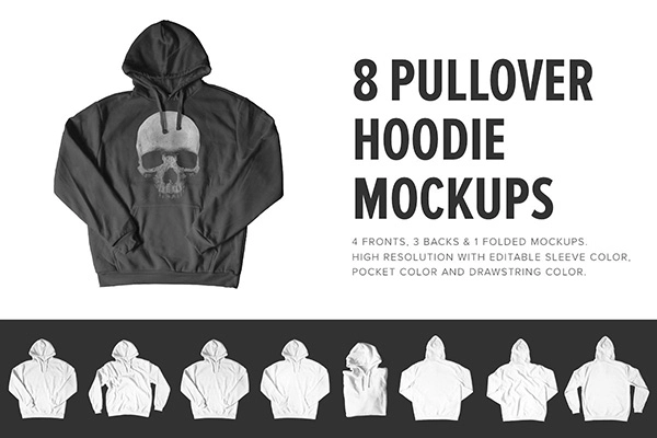 8 Premium Pullover Hoodie Mockups