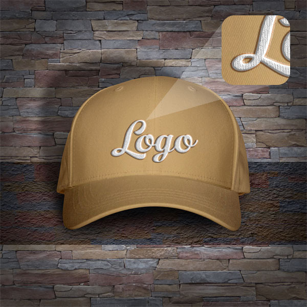 Free Men’s P-Cap/ Hat Mockup PSD with Woven Text Logo