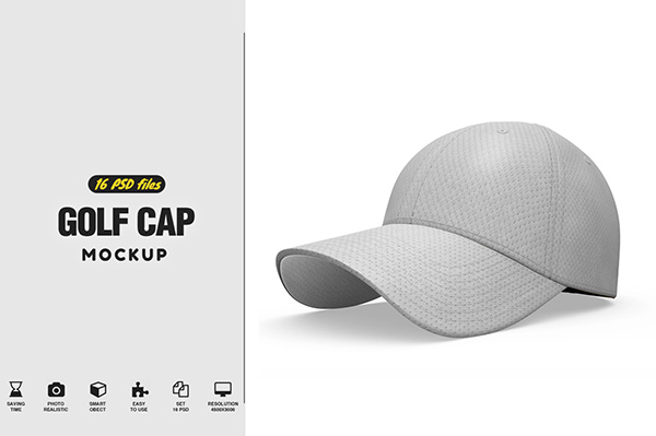 Golf Cap Mockup - 16 PSD Files