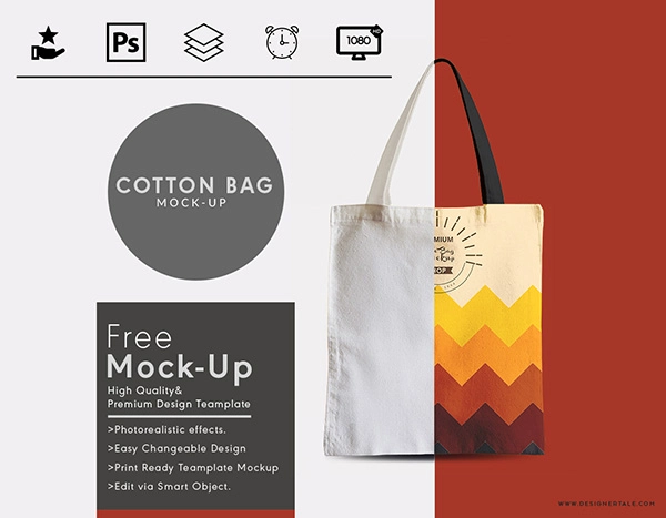 Free Cotton Tote Bag Mockup