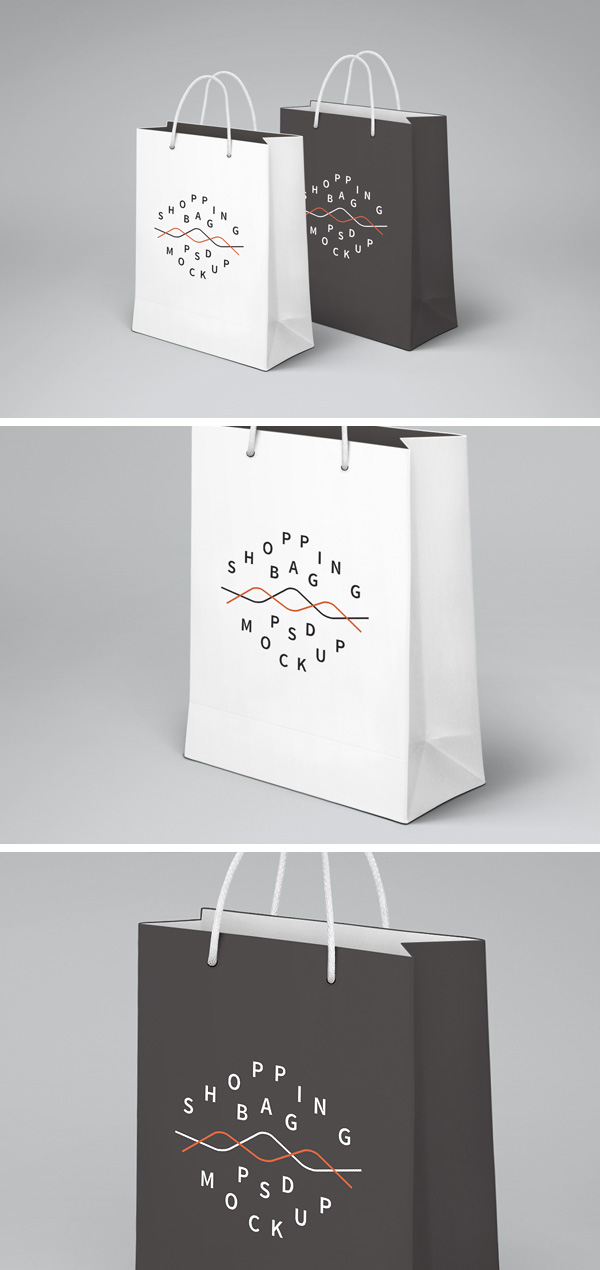 2 Shopping Bags - Free PSD MockUp