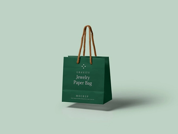 Free Gravity Paper Bag Mockup
