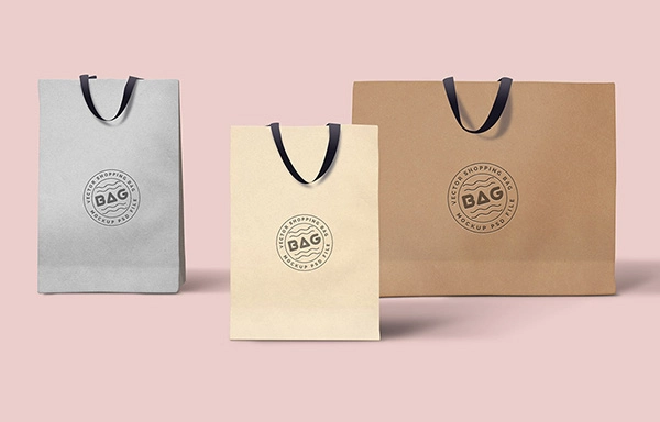 3 Shopping Bags Mockups PSD Template