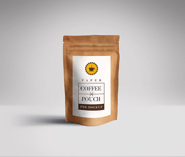 Coffee Pouch Packaging Free Mockup PSD