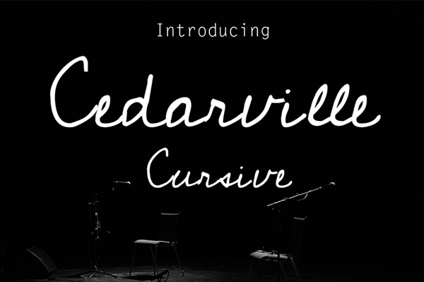 Cedarville Free Cursive Handwriting Font