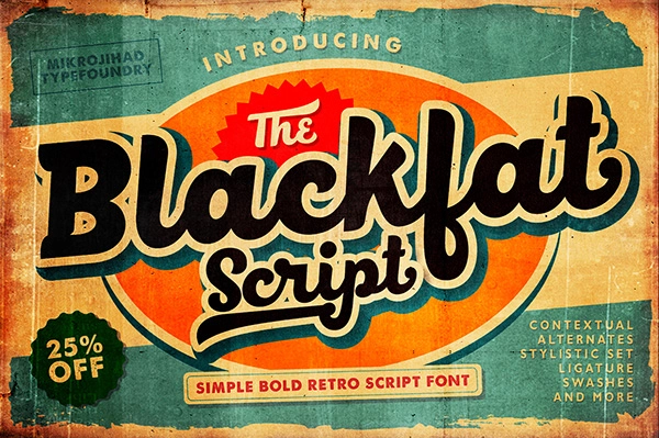 Blackfat Script - Bold Retro Cursive Font