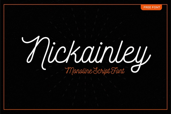 Nickainley - Free Monoline Cursive Font