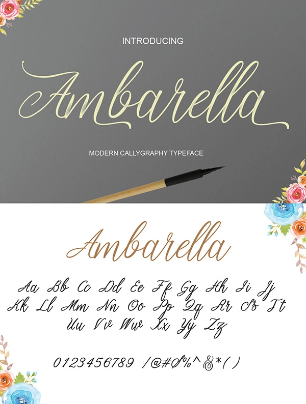 Ambarella - Free Modern Calligraphy Font