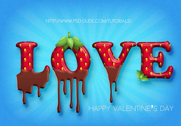 Strawberry And Chocolate Text In Photoshop