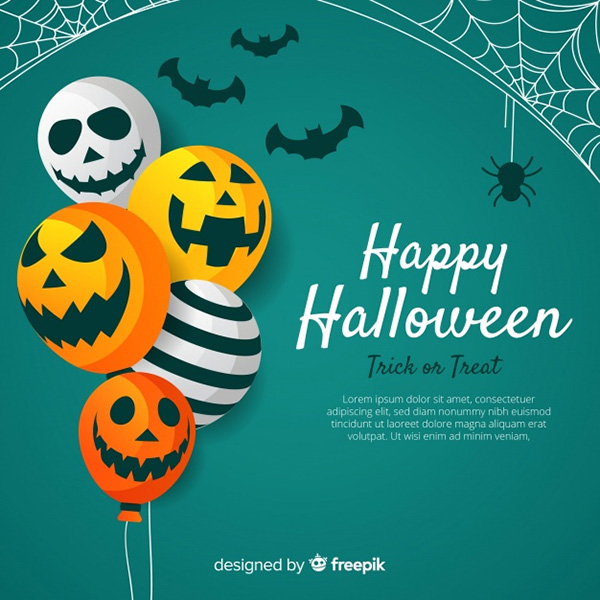 Lovely Halloween Background with Flat Design - Free Vector