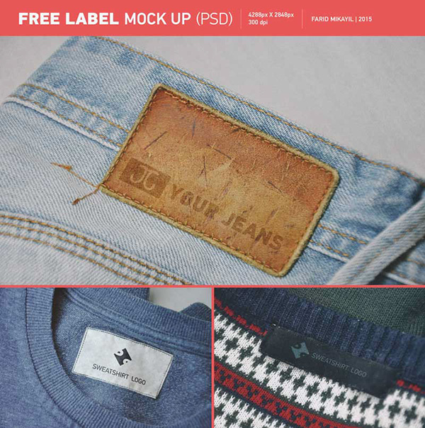 Jeans and Sweatshirt Free Label Mockups