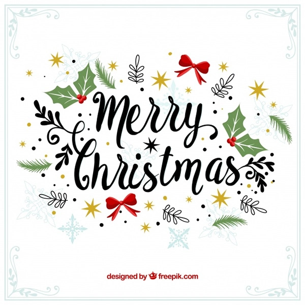 Merry Christmas - Decorative Vintage Background Free Vector