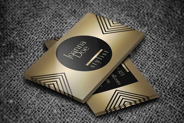 Gold Fashion Stylist Business Card Template
