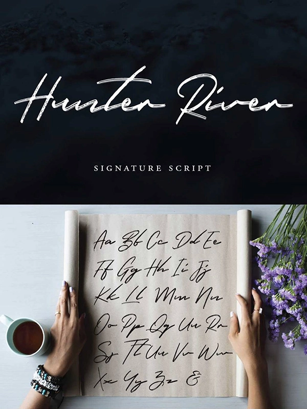 Hunter River - Free Calligraphy Brush Font